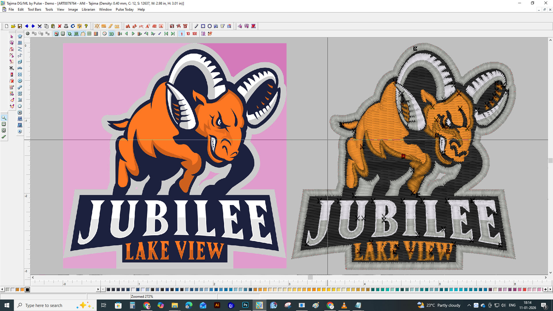 Wilcom Embroidery Software Workspace